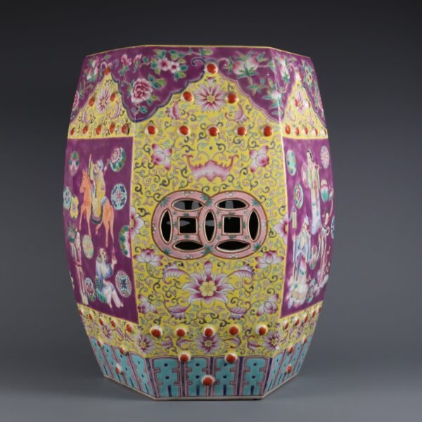 group of immortals in rouge red and yellow ground, made in Jiaqing period of Qing Dynasty - Image 2